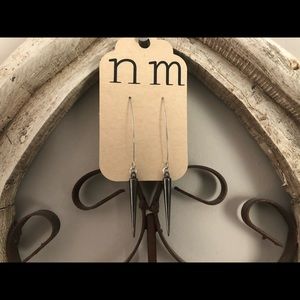 Silver/gun metal Sabre earrings